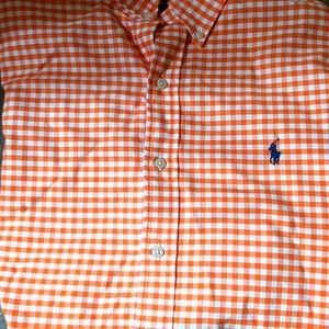 Polo orange gingham shirt